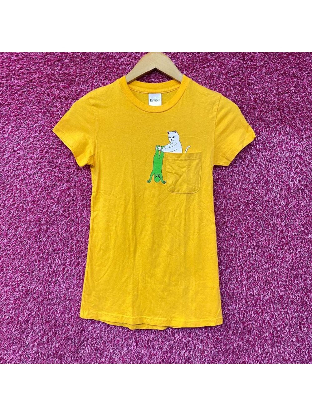 RIPNDIP Lord Nermal Break Yo Self Alien Yellow T-Shirt Extra Small